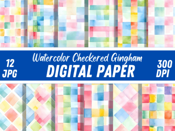 Download Watercolor Colorful Checkered Patterns - Premium Resources