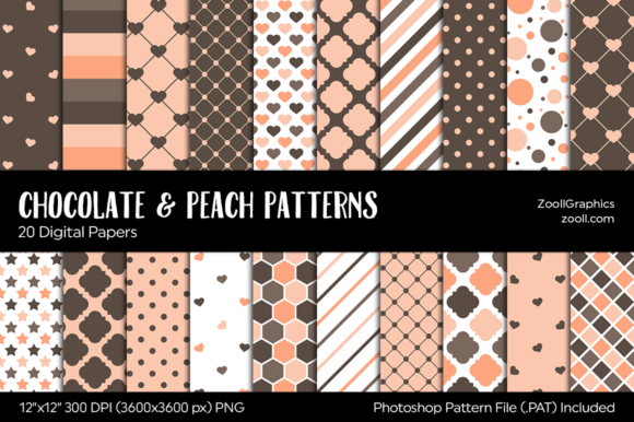 Download Chocolate and Peach Digital Papers - Digital Collection