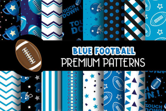 Download Blue Football Digital Papers Patterns - Digital Collection