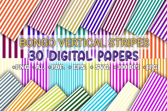 Download Bango Vertical Stripes Digital Papers - Digital Collection