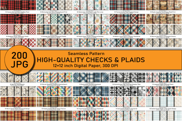 Download 200 Checks &amp; Plaids Digital Patterns - Digital Collection