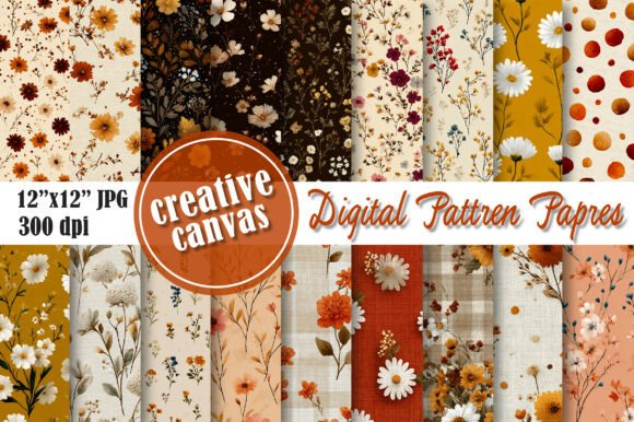 Download Autumn Wildflower Digital Paper Bundle - Digital Collection
