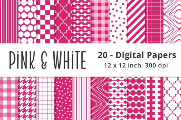 Download Pink Digital Scrapbook Paper Patterns - Digital Collection