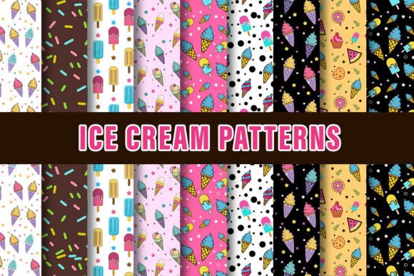 Download Ice Cream Digital Paper Patterns - Digital Collection