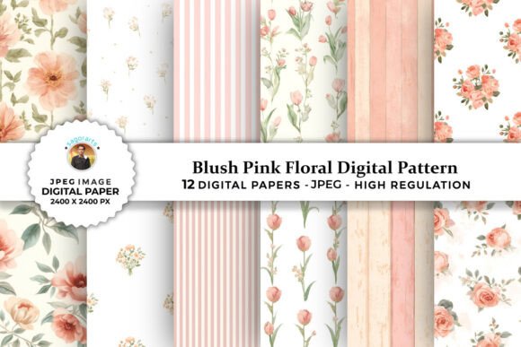Download Blush Pink Floral Digital Patterns - Digital Collection
