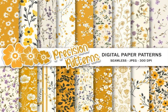 Download Flowers Digital Paper Patterns - Digital Collection