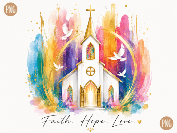 Download Faith Hope Love Church Watercolor PNG | - Premium Resources