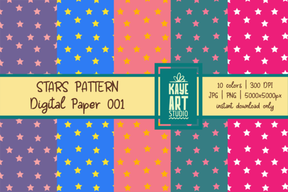 Download Stars Pattern Digital Paper 001 - Digital Collection