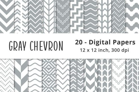 Download Gray Chevron Digital Scrapbook Paper - Digital Collection