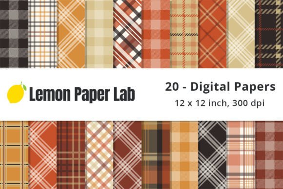 Download Autumn Plaid Digital Paper - Digital Collection