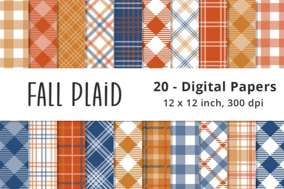 Download Fall Plaid Digital Paper Backgrounds - Digital Collection