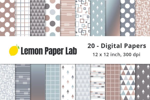 Download Neutral Geometric Digital Paper Seamless - Digital Collection