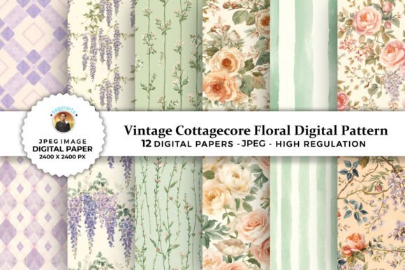Download Vintage Pink Floral Digital Patterns - Digital Collection