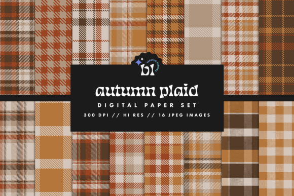 Download Autumn Plaid Digital Paper - Digital Collection