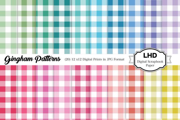 Download Rainbow Gingham Plaid Digital Papers - Digital Collection