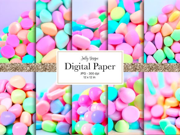 Download Pastel Colored Candies Digital Papers - Digital Collection