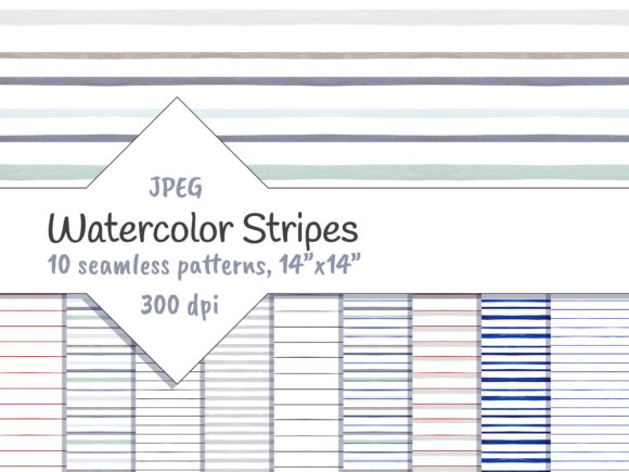 Download Watercolor Horizontal Stripes Digital - Digital Collection