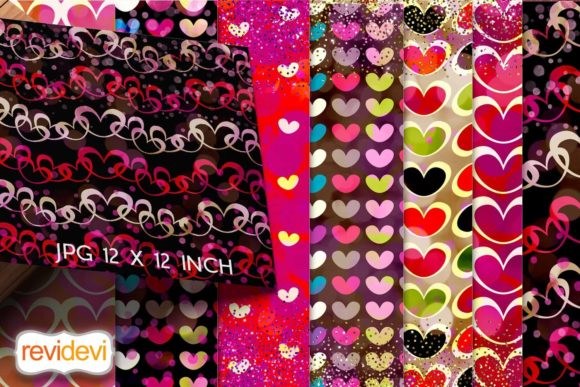 Download Valentine Digital Papers Retro Heart - Digital Collection