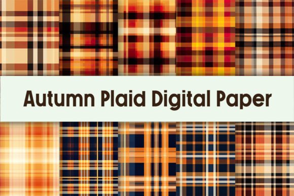 Download Autumn Plaid Digital Paper - Digital Collection