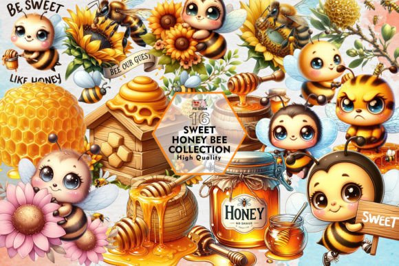 Download Sweet Honey Bee Collection Clipart PNG - Sweet honey Collection