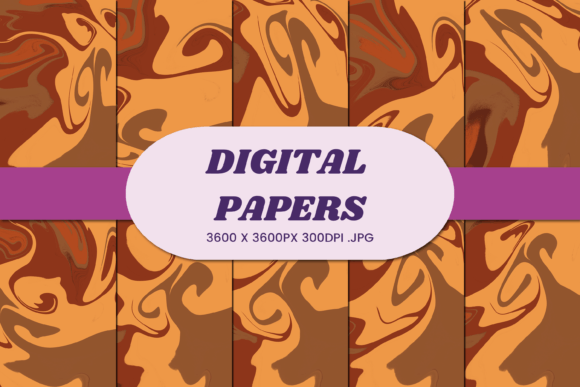 Download Brown Orange Liquid 6 Digital Paper - Digital Collection