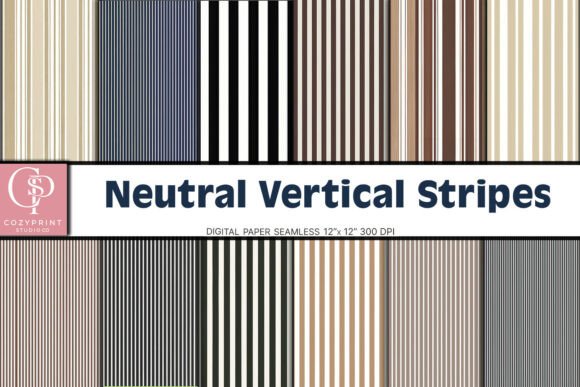 Download Neutral Vertical Stripes Digital Paper - Digital Collection