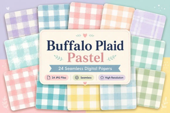 Download Buffalo Plaid Pastel Digital Patterns - Digital Collection