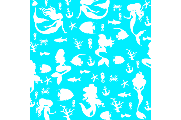 Download Mermaid Pattern, Mermaid Digital Paper - Digital Collection