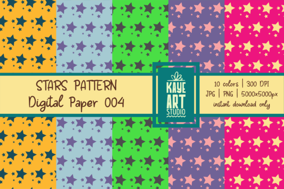 Download Stars Pattern Digital Paper 004 - Digital Collection