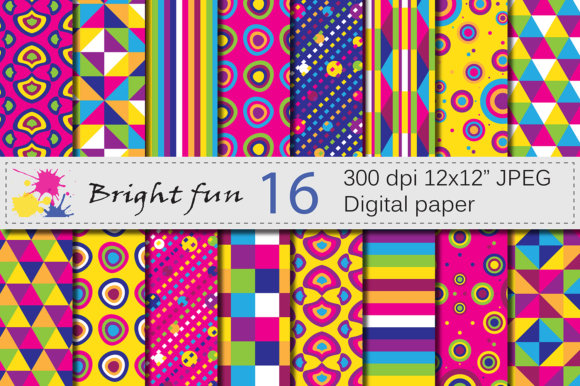 Download Bright Geometric Digital Papers - Digital Collection