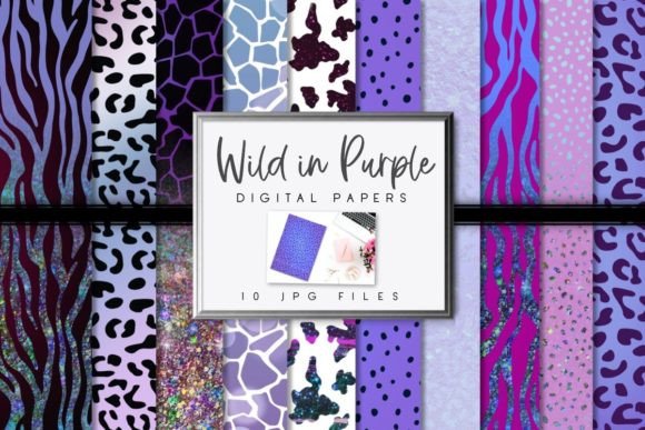 Download Purple Animal Print Digital Papers - Digital Collection