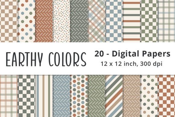Download Earth Tones Digital Scrapbook Paper - Digital Collection