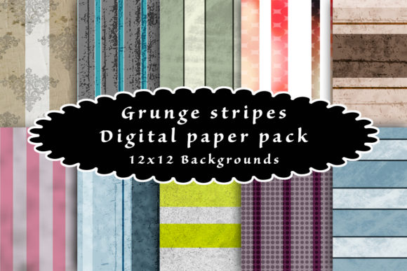 Download Grunge Stripes Digital Paper Pack - Digital Collection